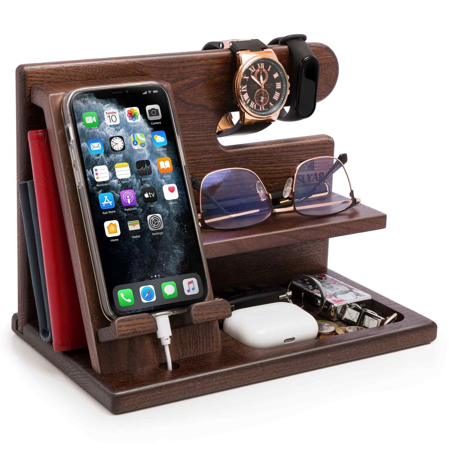 Multifunctional Wooden Desk Organizer
